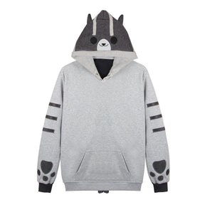 Kitty Ears Tail Pocket Cartoon Hoodie