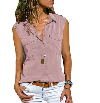 Ladies Shirt Lapel Long Sleeve Shirt