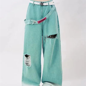 American Retro Tattered Jeans Jeans