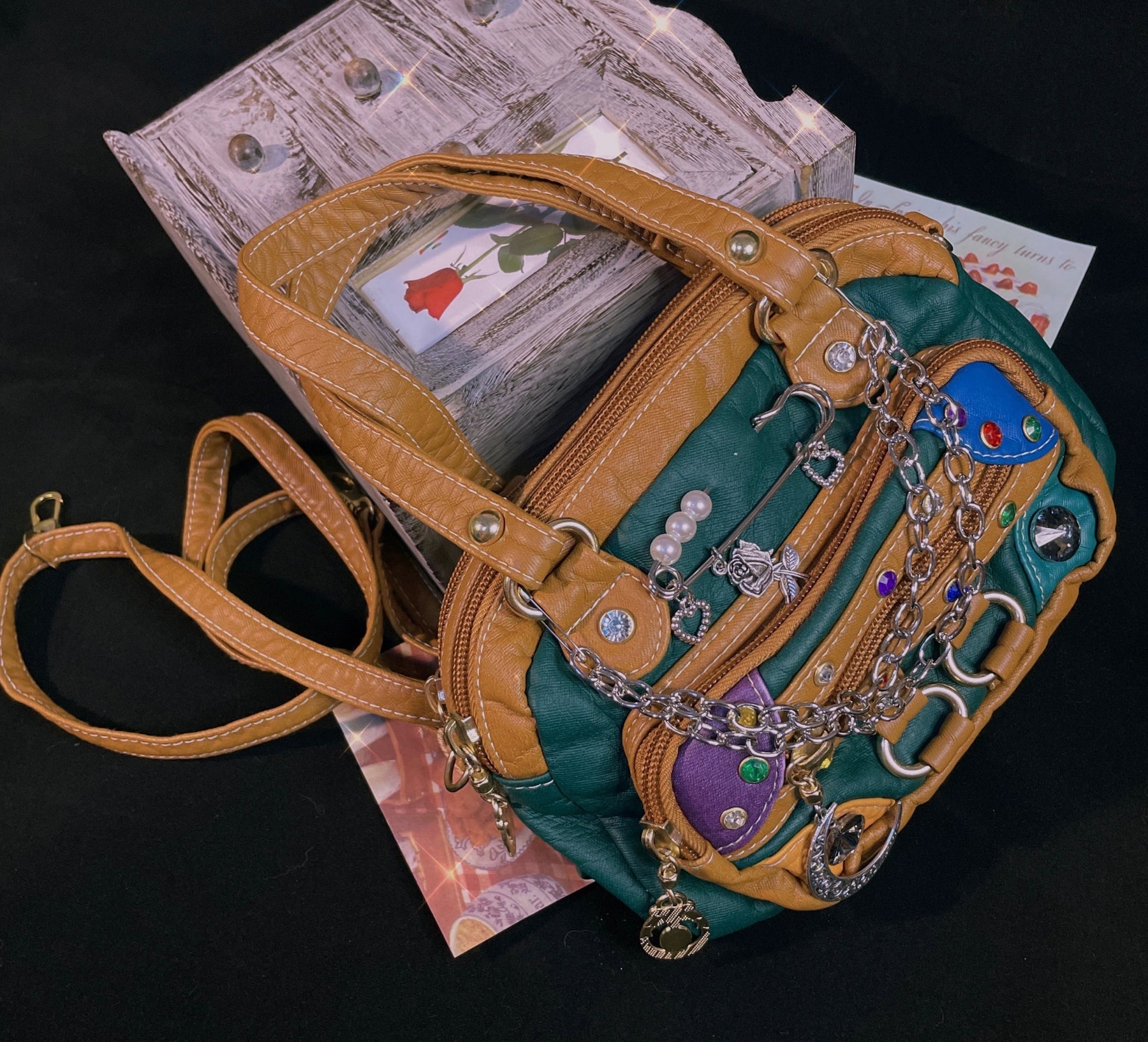 Small Gem Soft Leather Y2k Spice Subculture Crossbody Bag