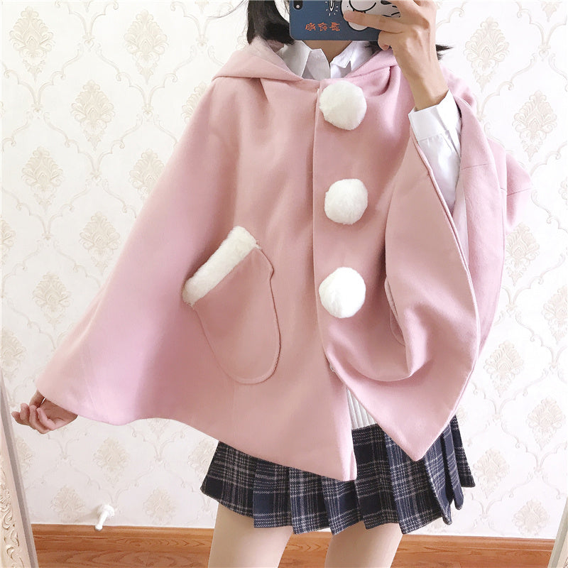 Kawaii Rabbit Ears Hooded Coat