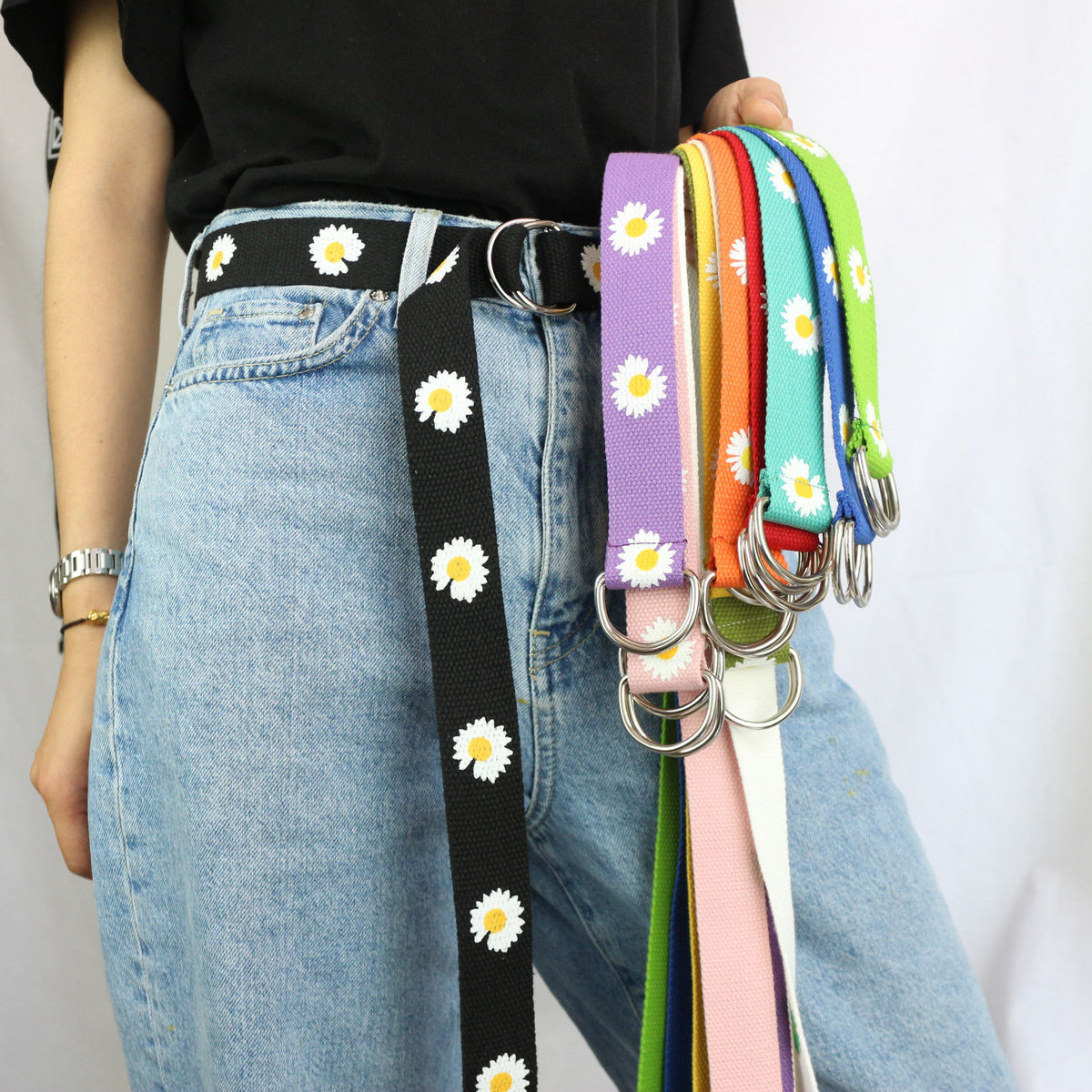 Belt Lady's Flower Canvas Fashion Simple Belt