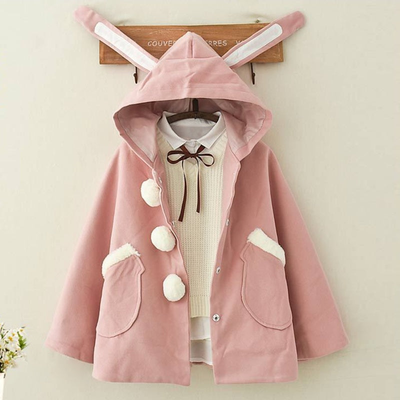 Kawaii Rabbit Ears Hooded Coat