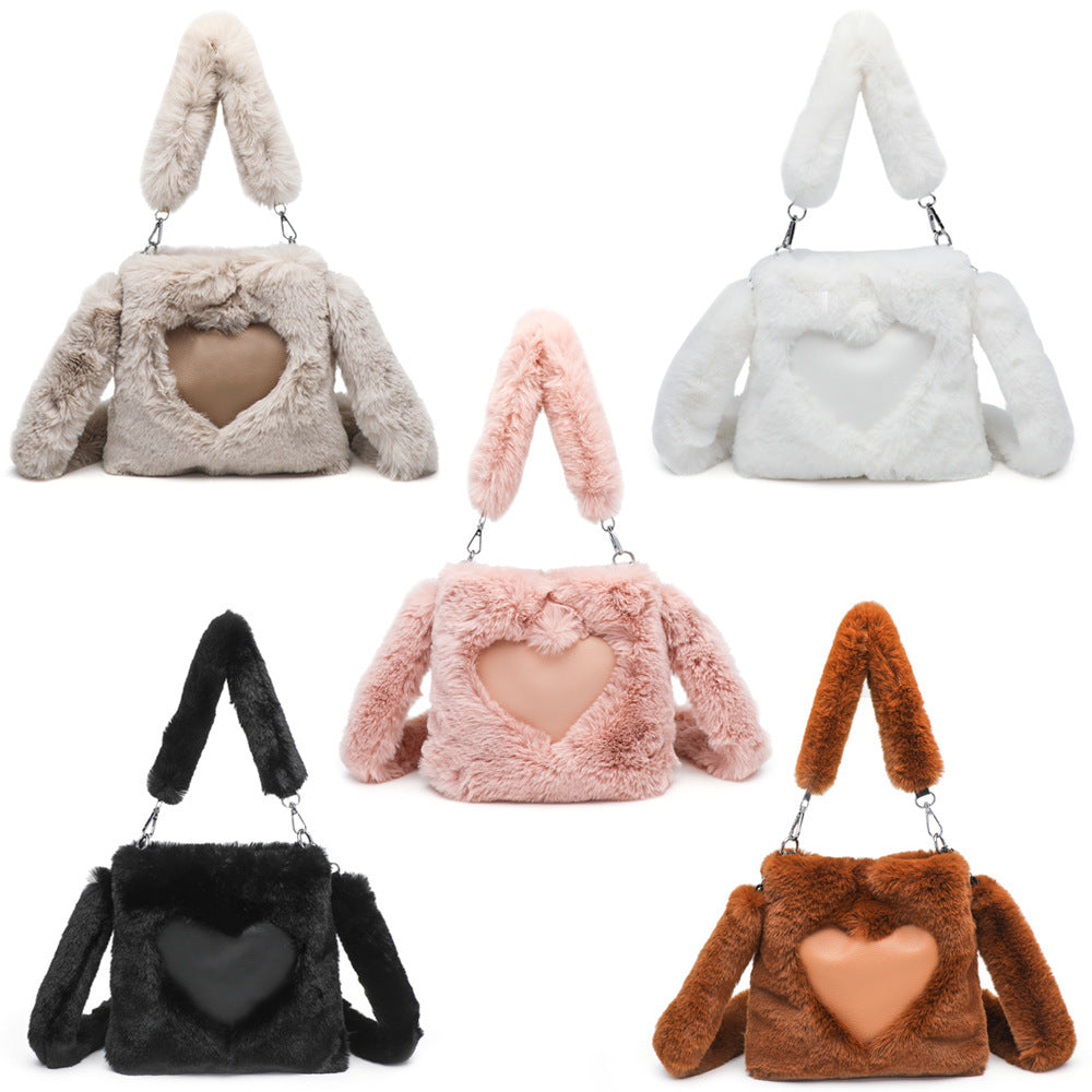 Women Fluffy Shoulder Bag Top-handle Bag Female Autumn Winter Handbag Plush Tote Girls Fashion Shopping Bags Handbags For Women