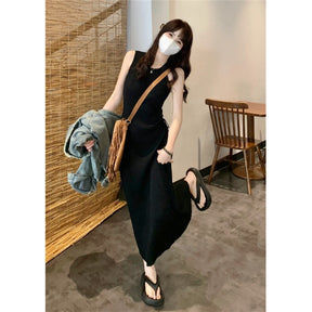 Striped Round Neck Sleeveless Dress Women's Summer